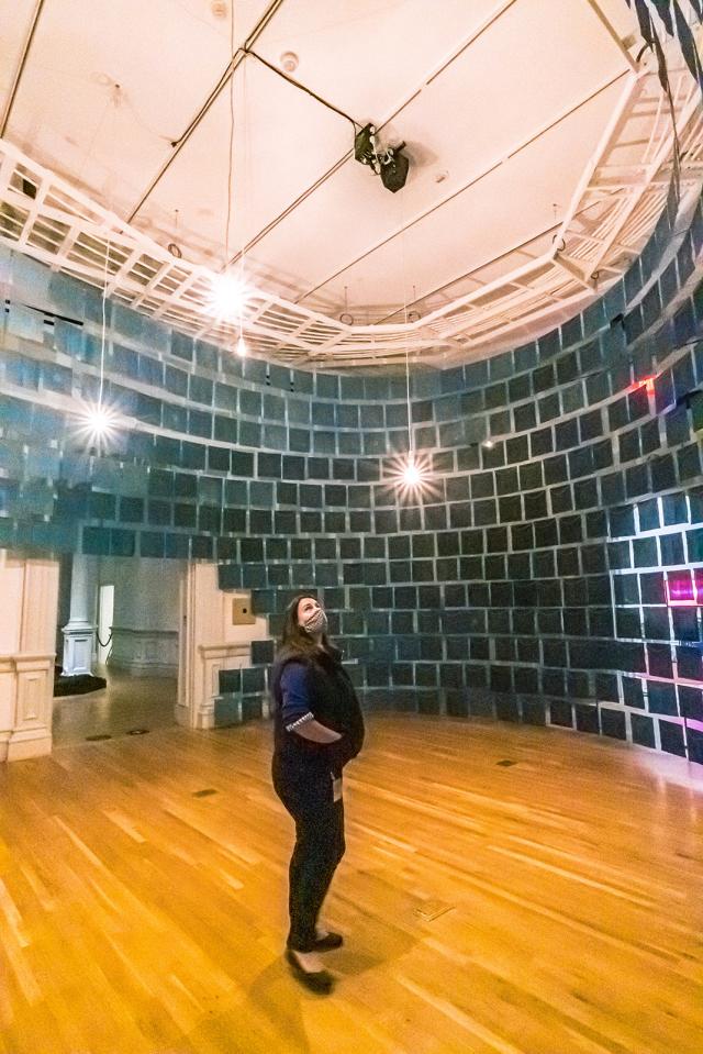A photograph of a large room sized installation
