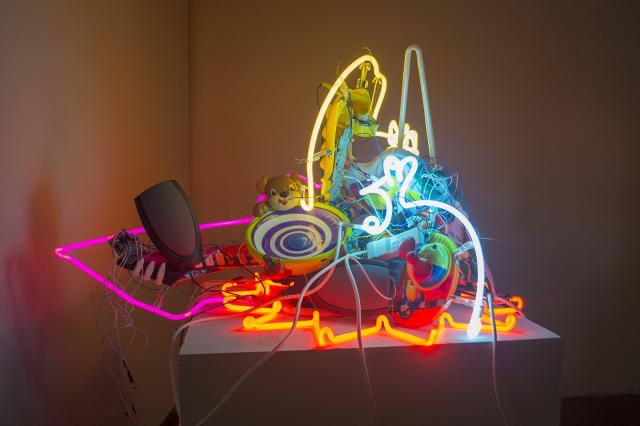 An artwork image of a neon light