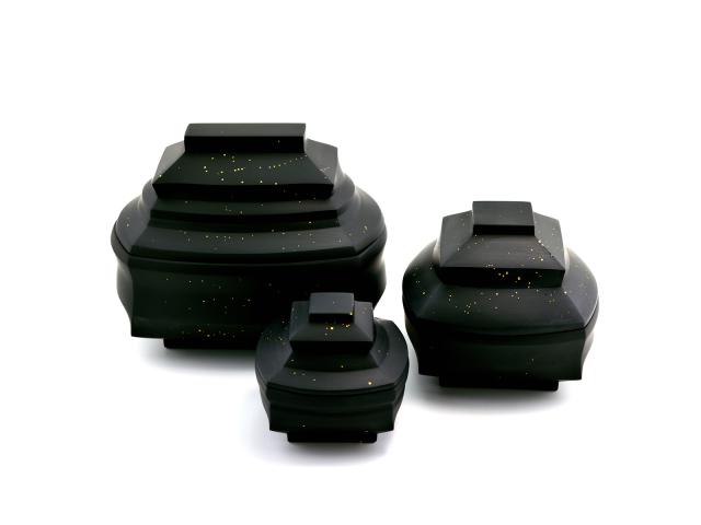 Three black objects