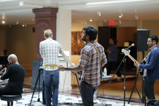 The four members of the Band Black Hills perform in the Luce Foundation Center.