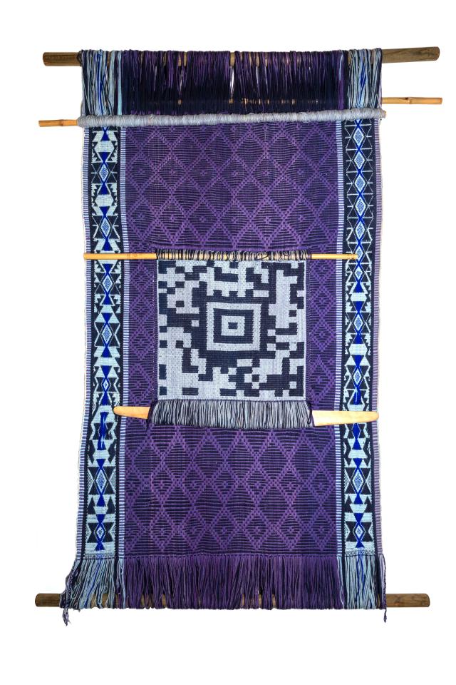 Purple and blue weaving