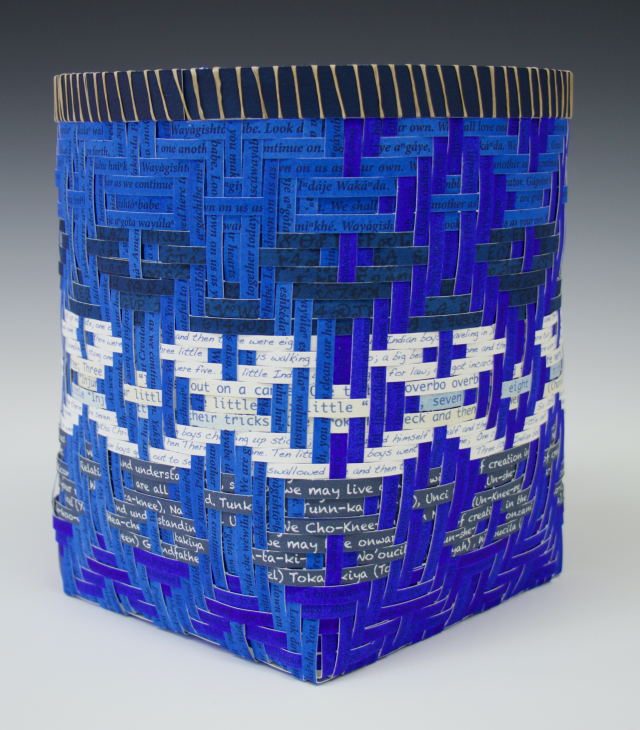 Woven basket made of paper