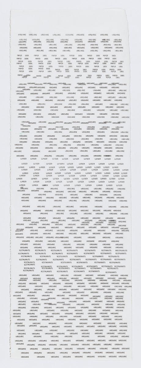 Typewriter ink on paper
