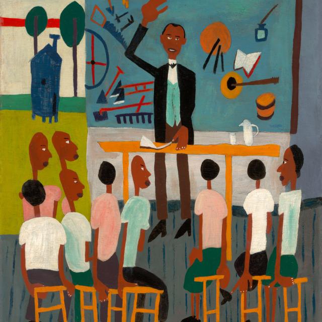 Image of an oil painting titled Booker T. Washington Legend