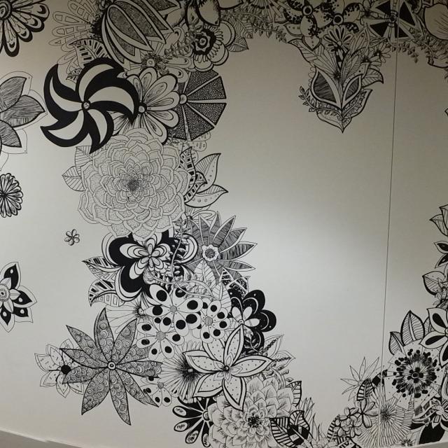 full view of panda wall mural