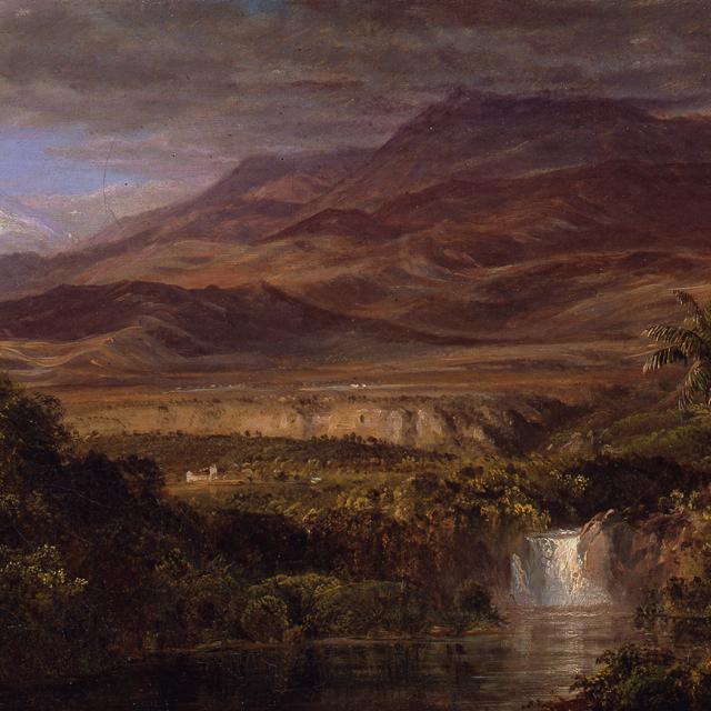 A painting of a mountain