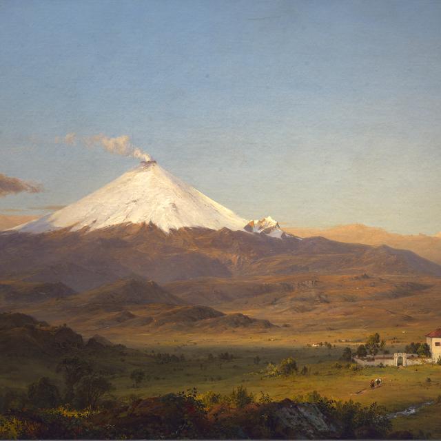 A painting of a mountain