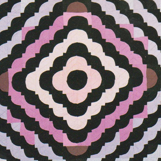 Close up of Old Maid's Puzzle quilt